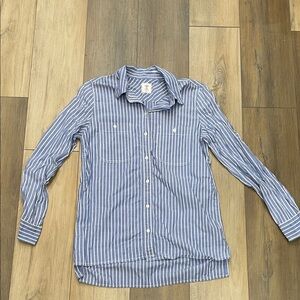 The Boyfriend Shirt Striped by Gap. Blue & White Button-Up Shirt